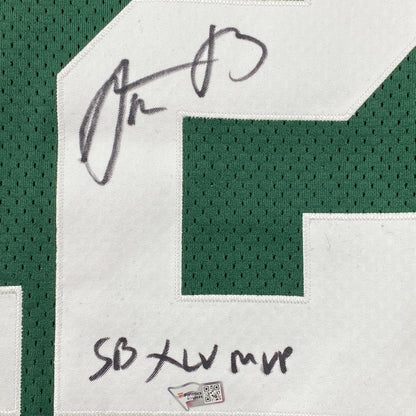 Autographed/Signed Aaron Rodgers SB XLV MVP Green Bay Packers Green Authentic Elite Football Jersey Fanatics COA