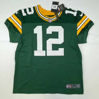 Autographed/Signed Aaron Rodgers SB XLV MVP Green Bay Packers Green Authentic Elite Football Jersey Fanatics COA