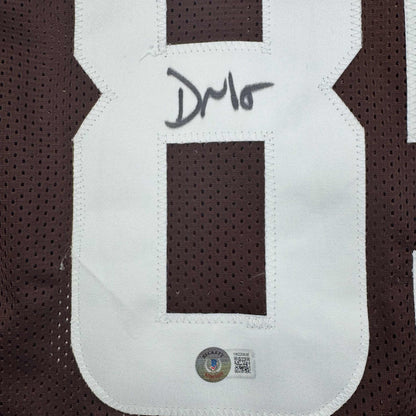 Autographed/Signed David Njoku Cleveland Football Brown Jersey Beckett BAS COA