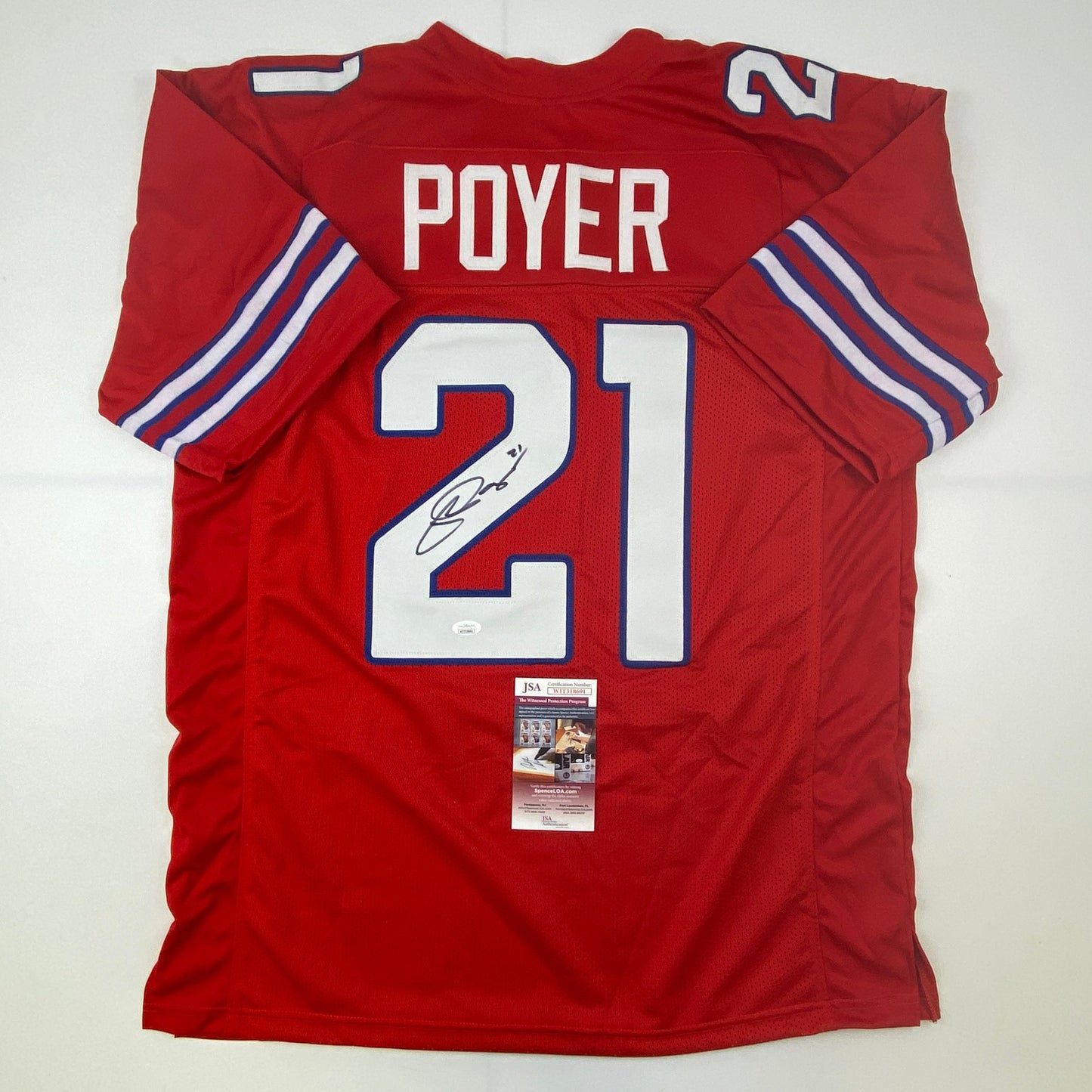 Autographed/Signed Jordan Poyer Buffalo Red Football Jersey JSA COA