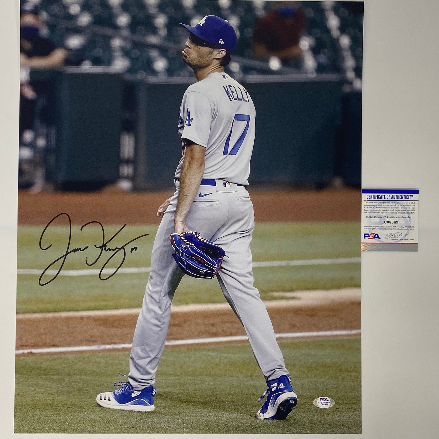 Autographed/Signed Joe Kelly Pouty Face Los Angeles LA Dodgers 16x20 Baseball Photo PSA/DNA COA