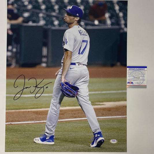 Autographed/Signed Joe Kelly Pouty Face Los Angeles LA Dodgers 16x20 Baseball Photo PSA/DNA COA