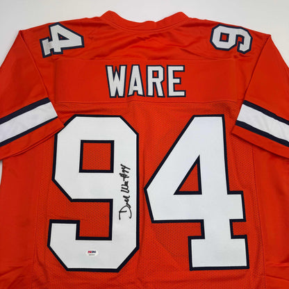 Autographed/Signed Demarcus Ware Denver Orange Football Jersey PSA COA