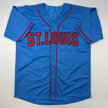 Autographed/Signed Nolan Arenado St. Louis Blue Baseball Jersey JSA COA