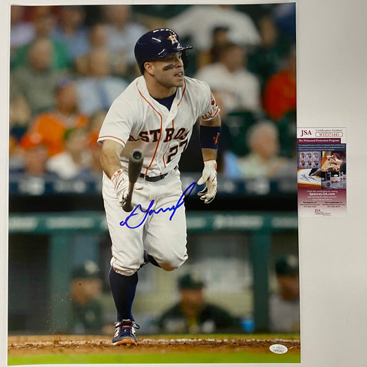 Autographed/Signed Jose Altuve Houston Astros 16x20 Baseball Photo JSA COA #3