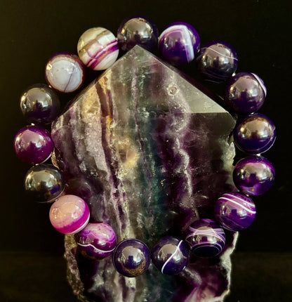 Natural Amethyst Healing Bracelet – 8mm, 10mm, or 12mm Beads