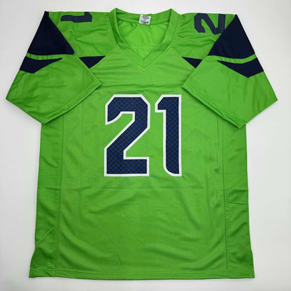 Autographed/Signed Devon Witherspoon Seattle Green Football Jersey JSA COA