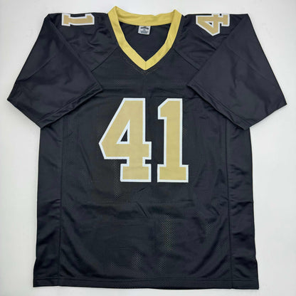 Autographed/Signed Alvin Kamara New Orleans Black Football Jersey Beckett BAS COA