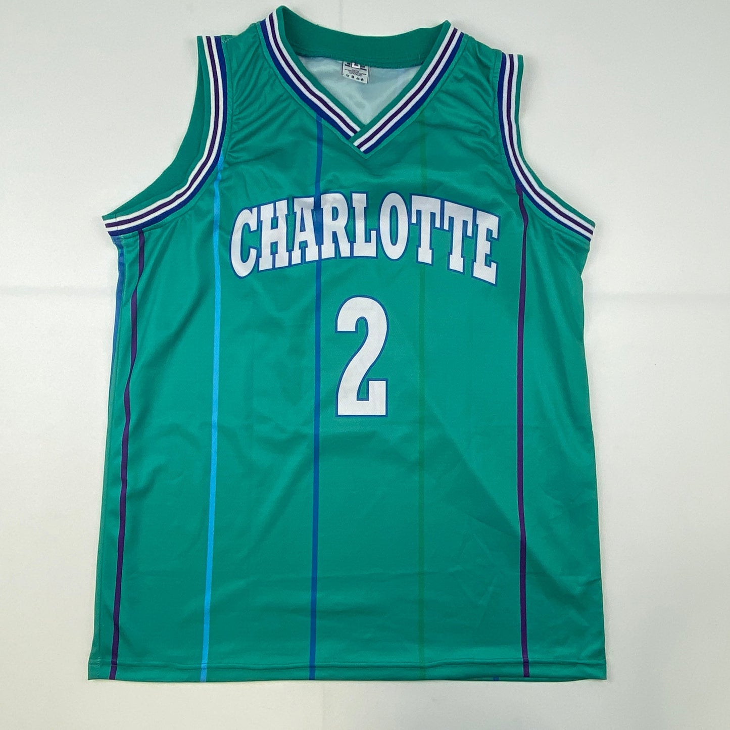 Autographed/Signed Larry Johnson Charlotte Teal Basketball Jersey Steiner COA