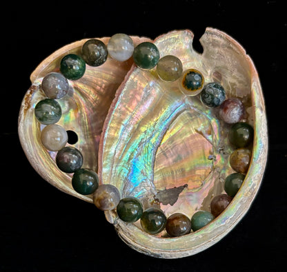 Natural Indian Agate Bead Bracelet – Grounding Stone for Protection, Strength & Emotional Balance