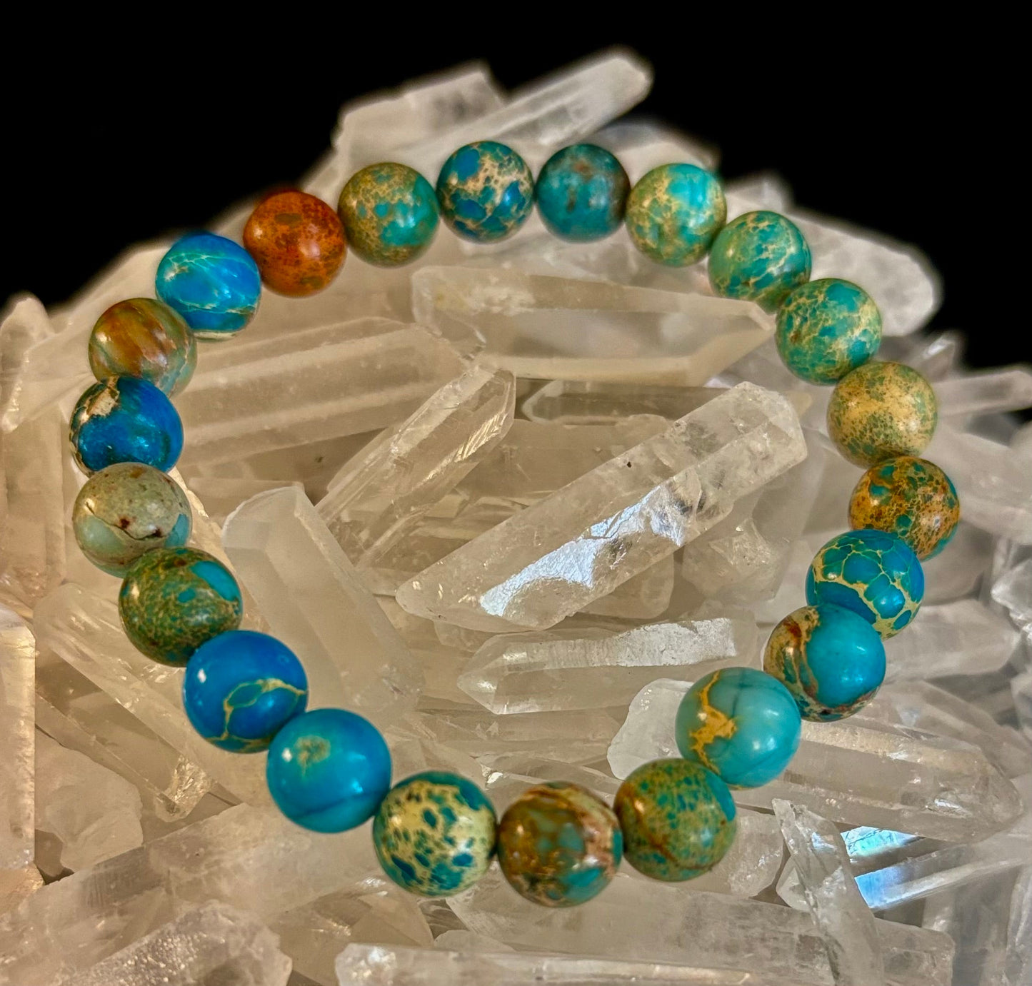 Imperial Jasper Gemstone Bracelet – 8mm or 10mm Beads | Strength, Balance & Inner Peace