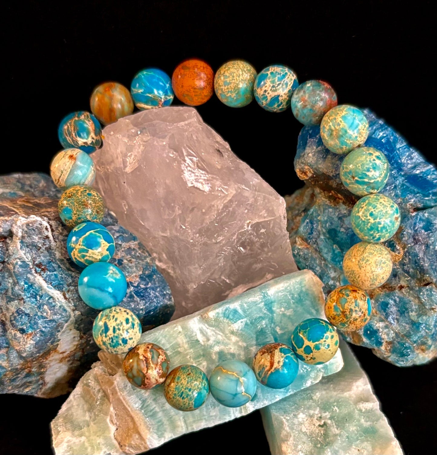 Imperial Jasper Gemstone Bracelet – 8mm or 10mm Beads | Strength, Balance & Inner Peace