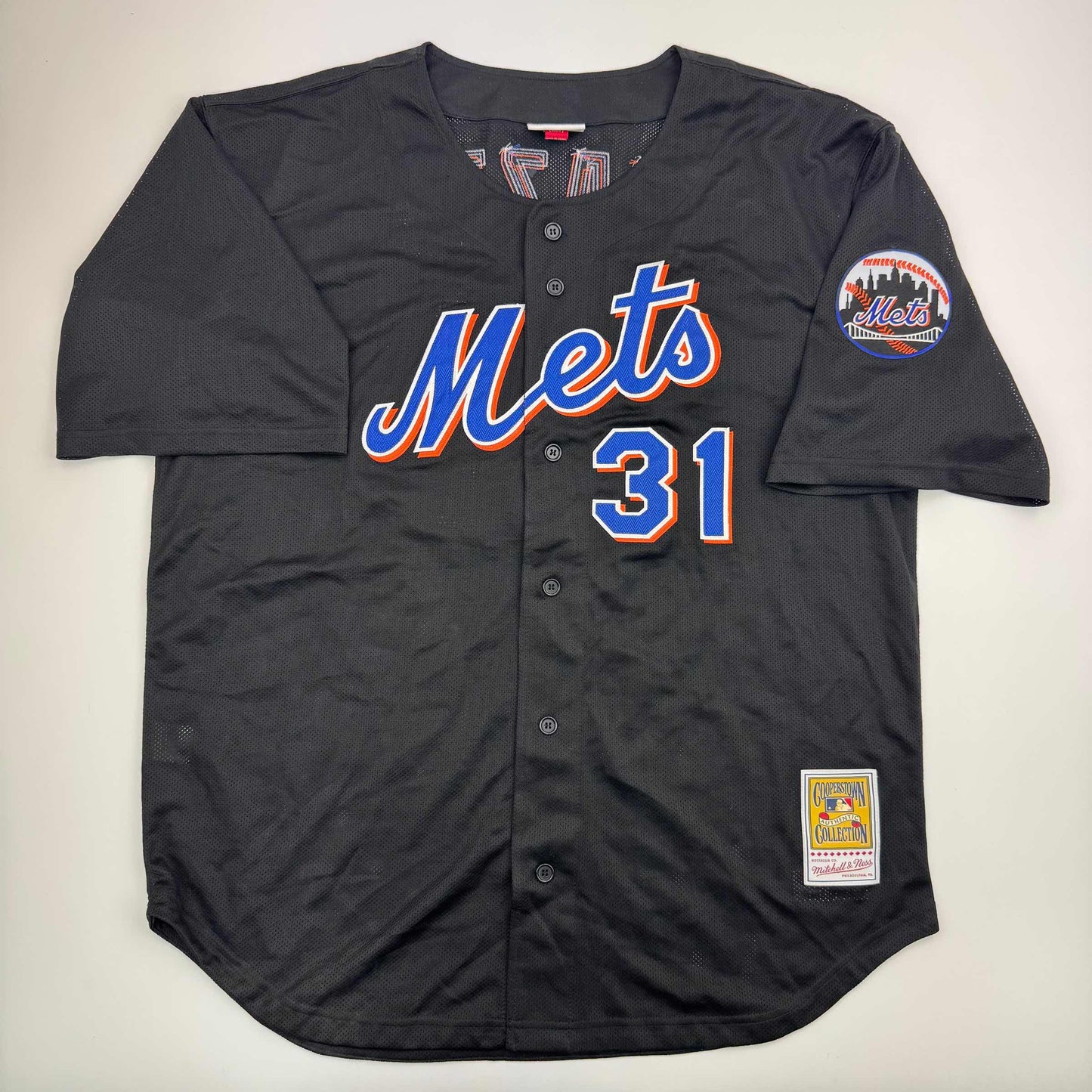 Autographed/Signed Mike Piazza New York Mets Black Mitchell & Ness Authentic Baseball Jersey Fanatics COA