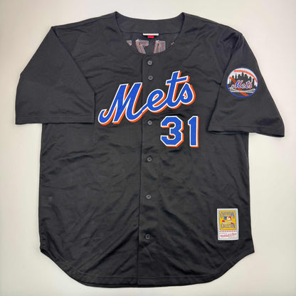 Autographed/Signed Mike Piazza New York Mets Black Mitchell & Ness Authentic Baseball Jersey Fanatics COA