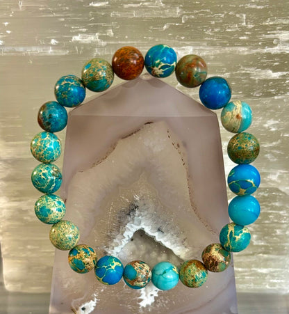 Imperial Jasper Gemstone Bracelet – 8mm or 10mm Beads | Strength, Balance & Inner Peace