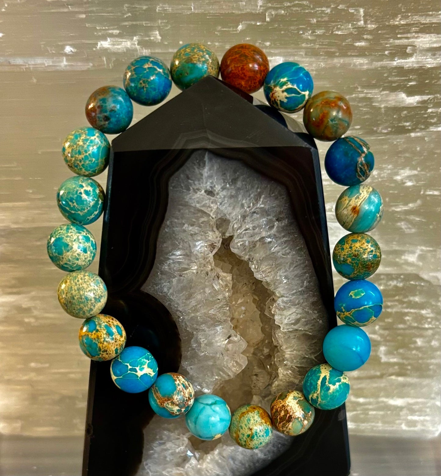 Imperial Jasper Gemstone Bracelet – 8mm or 10mm Beads | Strength, Balance & Inner Peace