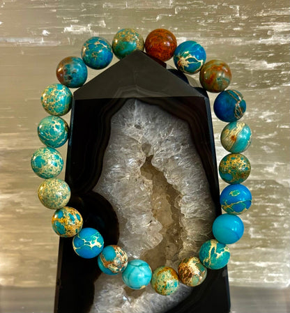 Imperial Jasper Gemstone Bracelet – 8mm or 10mm Beads | Strength, Balance & Inner Peace