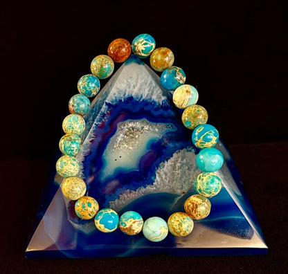 Imperial Jasper Gemstone Bracelet – 8mm or 10mm Beads | Strength, Balance & Inner Peace