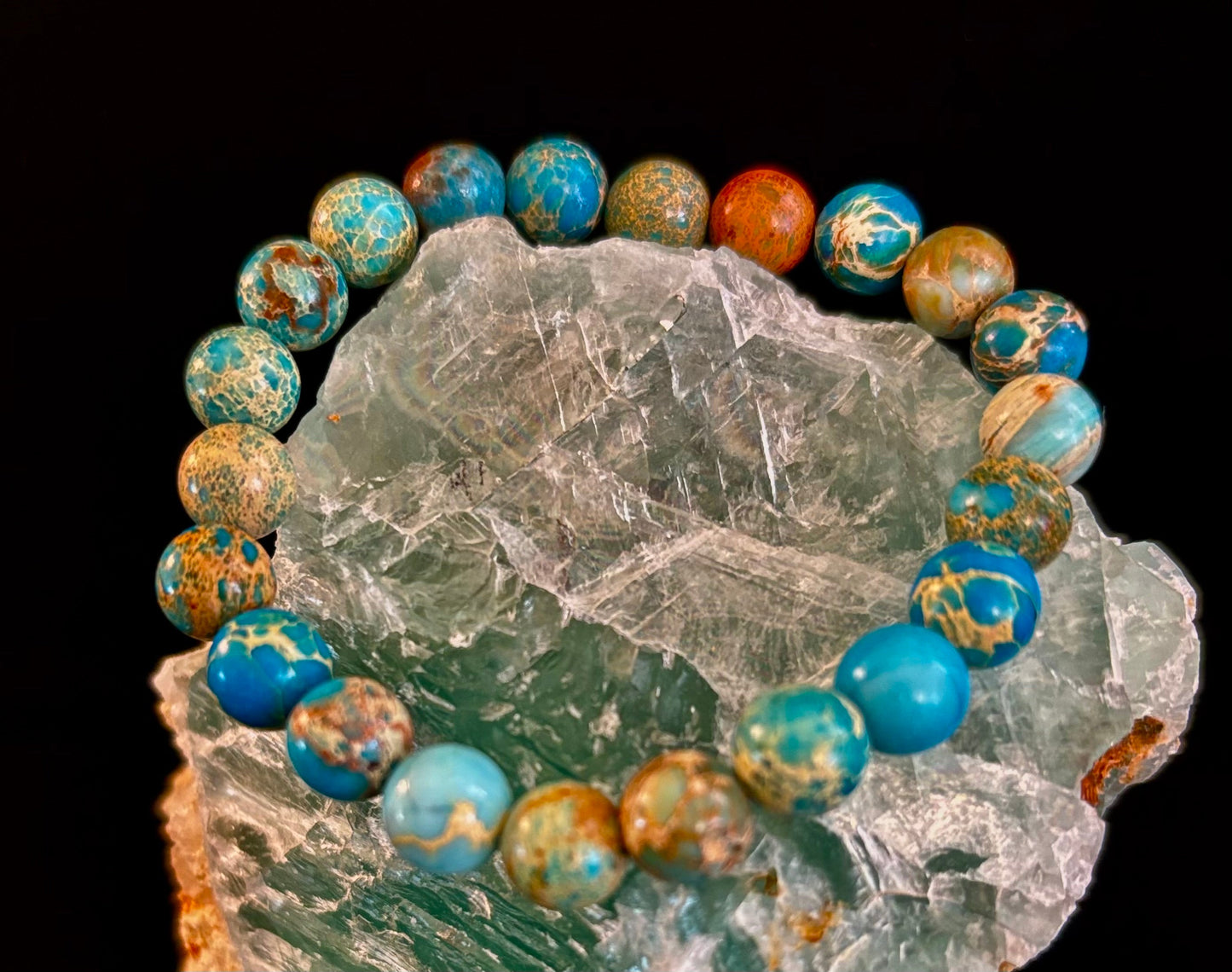 Imperial Jasper Gemstone Bracelet – 8mm or 10mm Beads | Strength, Balance & Inner Peace