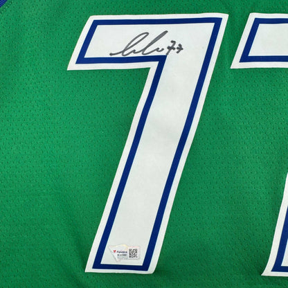 Autographed/Signed Luka Doncic Dallas Mavericks Green Authentic Basketball Jersey Fanatics COA
