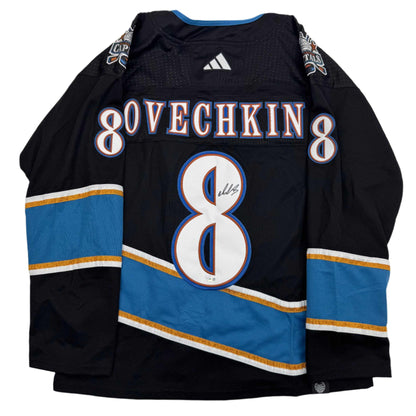 Autographed/Signed Alexander Alex Ovechkin Washington Capitals Black Reverse Retro Hockey Jersey Fanatics COA