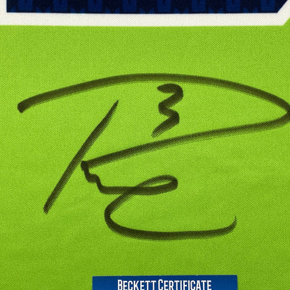 Autographed/Signed Russell Wilson Seattle Seahawks Green Color Rush Authentic Football Jersey Beckett BAS COA