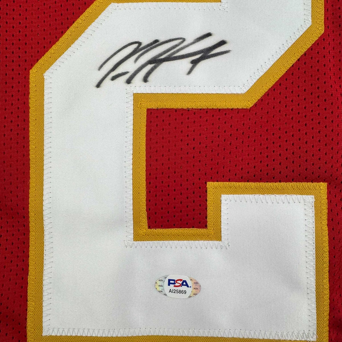 Autographed/Signed Kareem Hunt Kansas City Red Football Jersey PSA COA