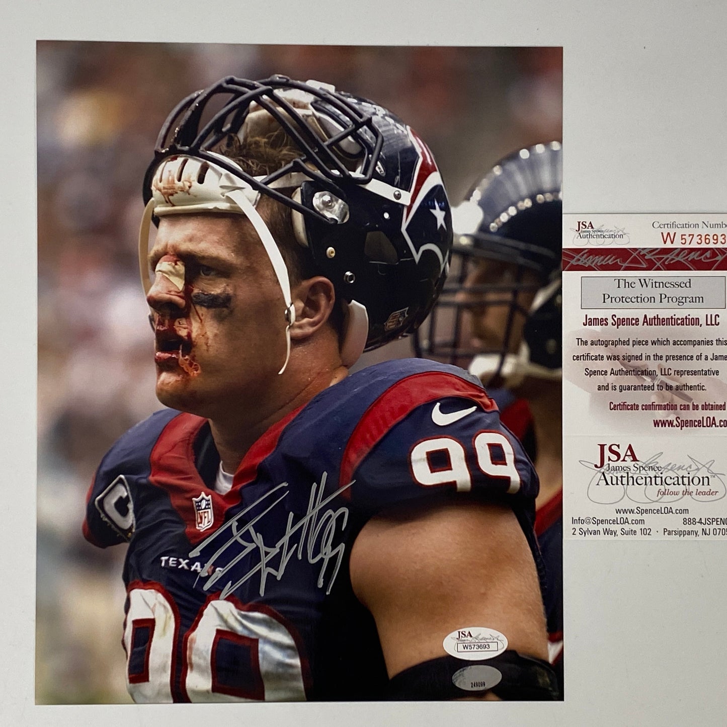 Autographed/Signed JJ J.J. Watt Houston Texans 8x10 Football Photo JSA COA #2