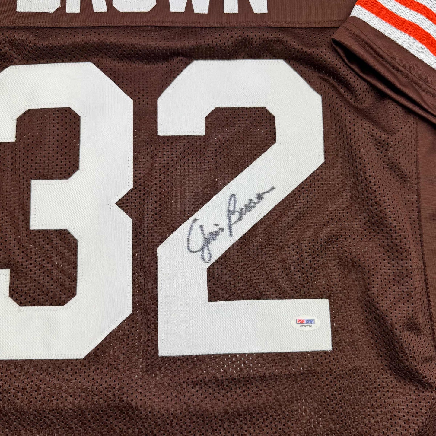 Autographed/Signed Jim Brown Cleveland Football Brown Jersey PSA COA