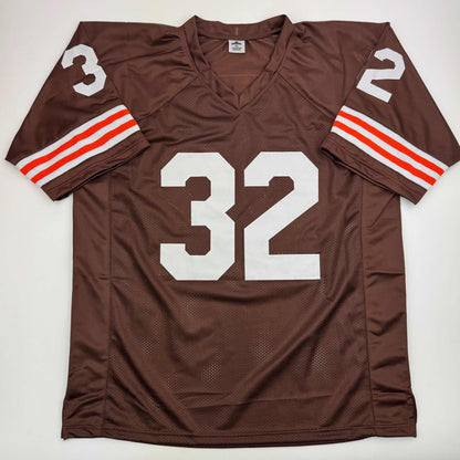 Autographed/Signed Jim Brown Cleveland Football Brown Jersey PSA COA