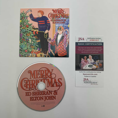 Autographed/Signed Ed Sheeran Merry Christmas Album CD Cover Disk JSA COA