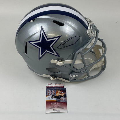 Autographed/Signed CeeDee Lamb Dallas Cowboys Full Size FS F/S Replica Football Helmet JSA COA