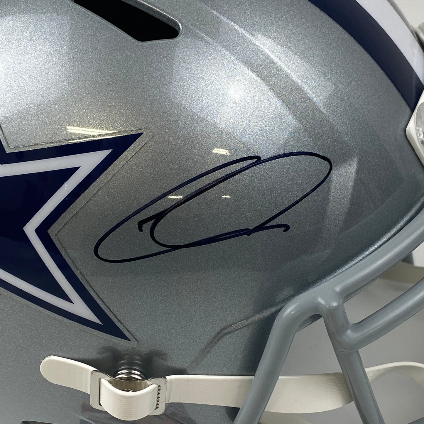 Autographed/Signed CeeDee Lamb Dallas Cowboys Full Size FS F/S Replica Football Helmet JSA COA