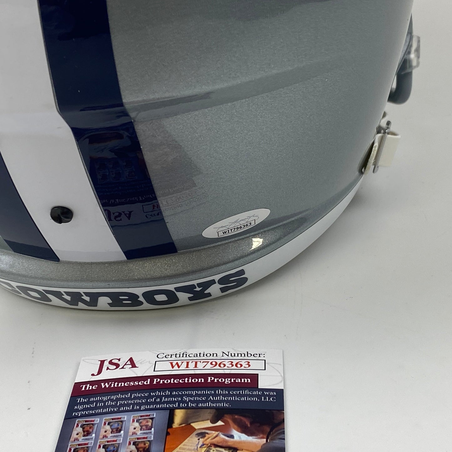Autographed/Signed CeeDee Lamb Dallas Cowboys Full Size FS F/S Replica Football Helmet JSA COA