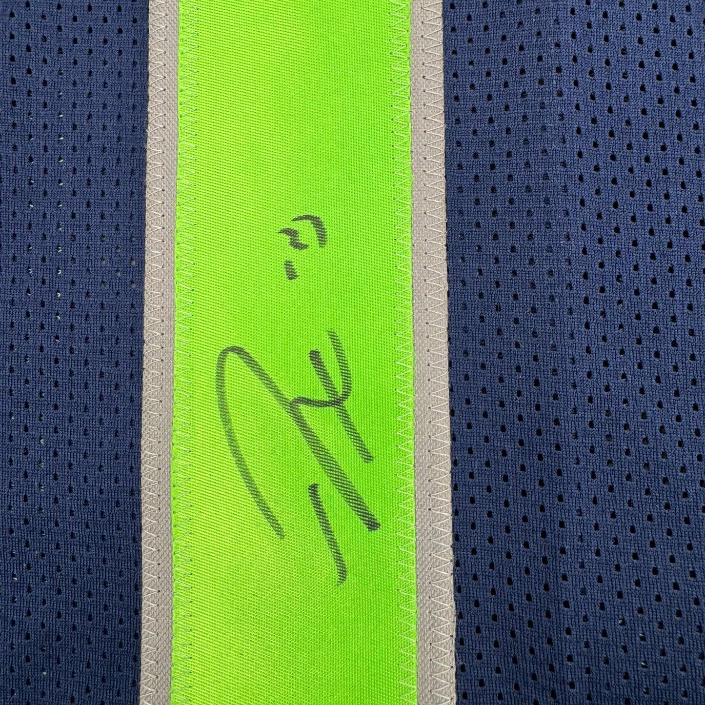 Autographed/Signed Jaxon Smith-Njigba Seattle Blue Football Jersey Beckett BAS COA