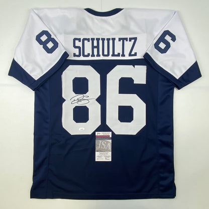 Autographed/Signed Dalton Schultz Dallas Thanksgiving Day Football Jersey JSA COA