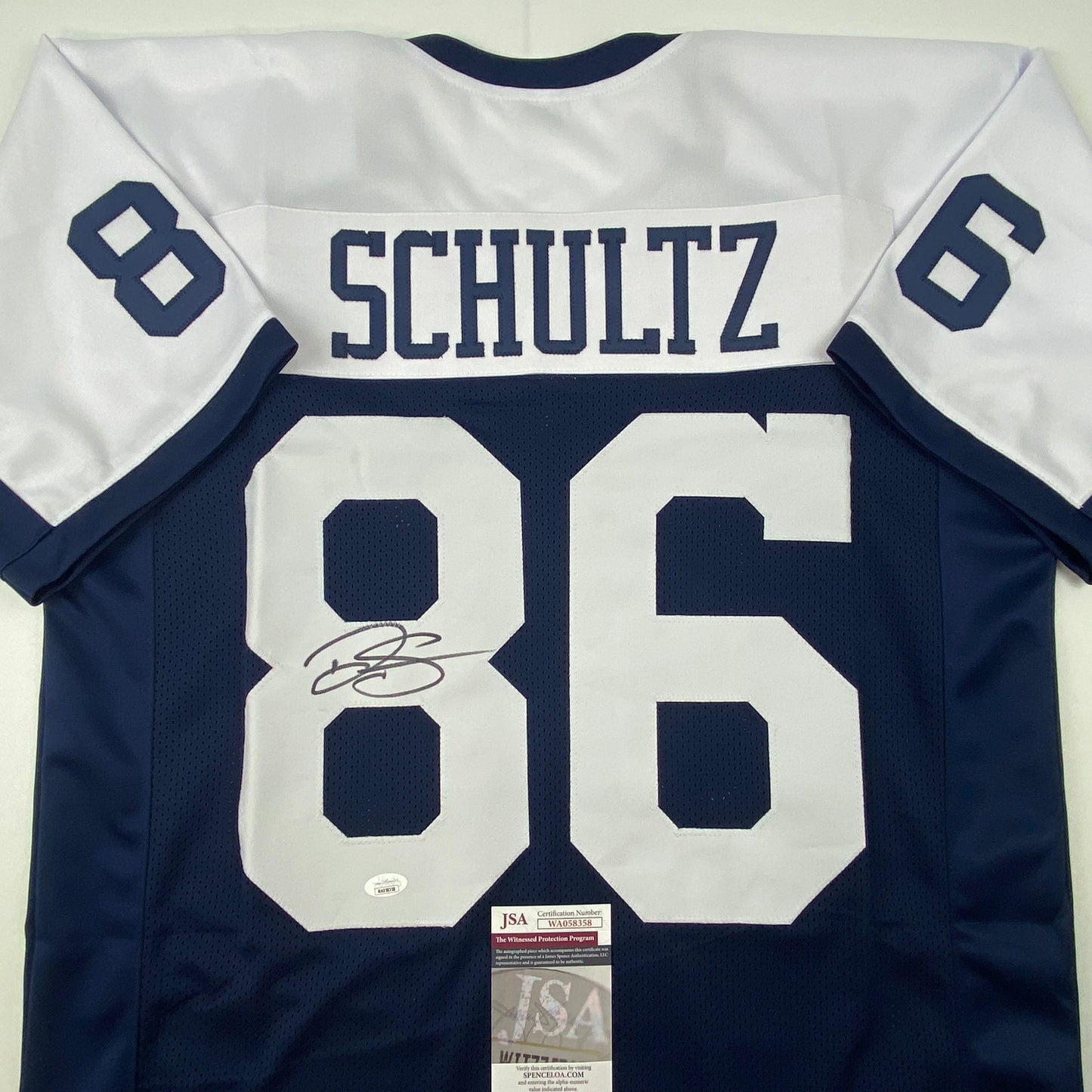 Autographed/Signed Dalton Schultz Dallas Thanksgiving Day Football Jersey JSA COA
