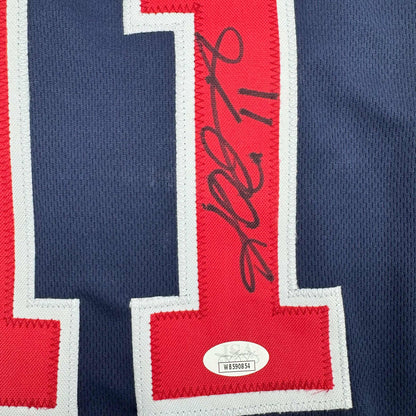 Autographed/Signed Karl Malone United States USA Blue 1992 Dream Team Basketball Jersey JSA COA