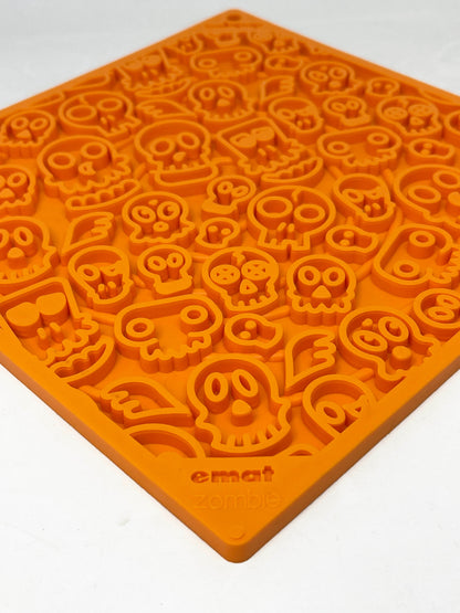 Zombie eMat - Enrichment Lick Mat for Dogs and Cats | Halloween Skull Design | SodaPup