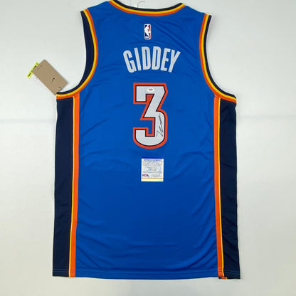Autographed/Signed Josh Giddey Oklahoma City Thunder Blue Authentic Basketball Jersey PSA/DNA COA