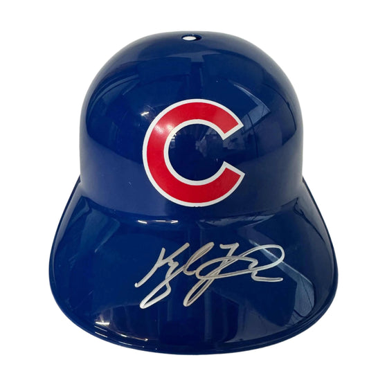 Autographed/Signed Kyle Tucker Chicago Cubs Replica Baseball Helmet JSA COA
