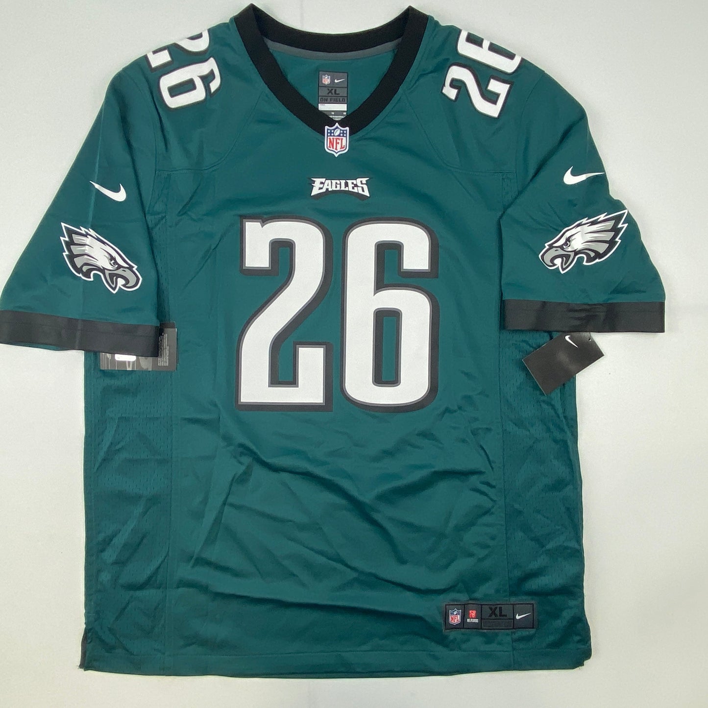 Autographed/Signed Miles Sanders Philadelphia Eagles Green Authentic Football Jersey JSA COA