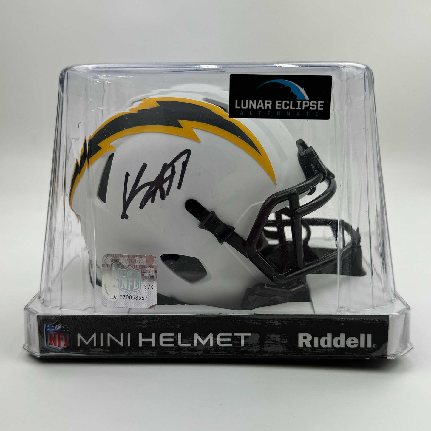 Autographed/Signed Keenan Allen Los Angeles LA Chargers Football Lunar Eclipse Alternate Mini Helmet Beckett BAS COA