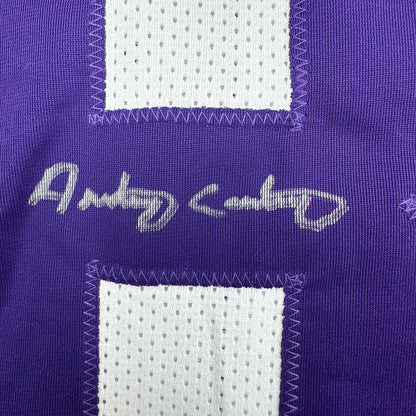 Autographed/Signed Anthony Carter Minnesota White Football Jersey JSA COA