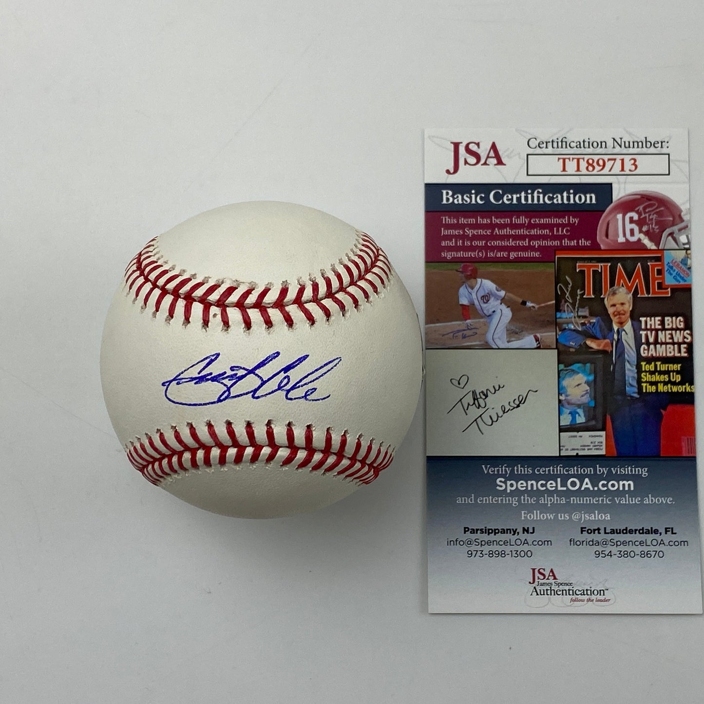 Autographed/Signed Gerrit Cole Rawlings Official Major League Baseball ROML JSA COA Auto