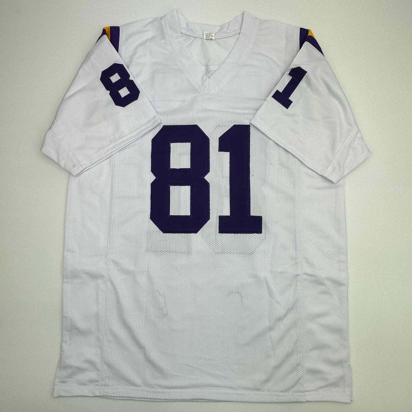 Autographed/Signed Anthony Carter Minnesota White Football Jersey JSA COA