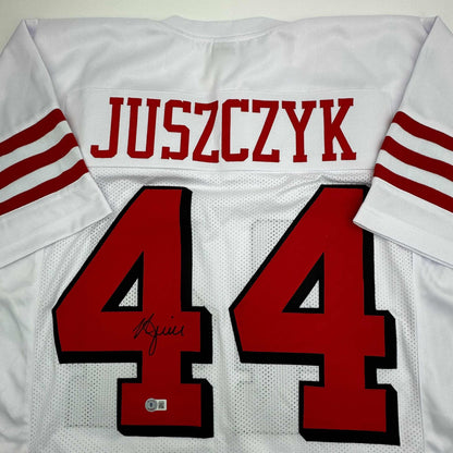 Autographed/Signed Kyle Juszczyk San Francisco White Alternate Football Jersey Beckett BAS COA