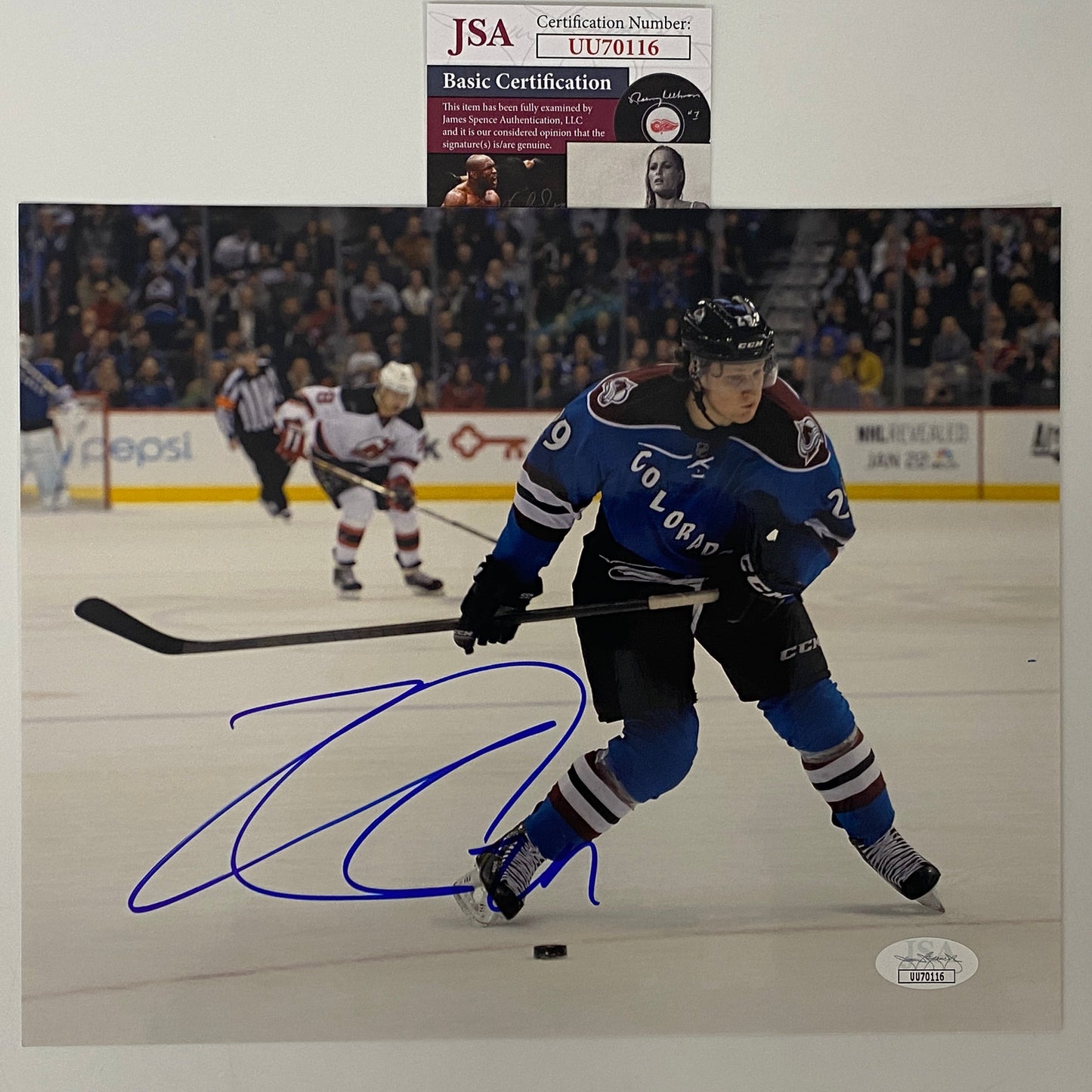 Autographed/Signed Nathan MacKinnon Colorado Avalanche 8x10 Hockey Photo JSA COA