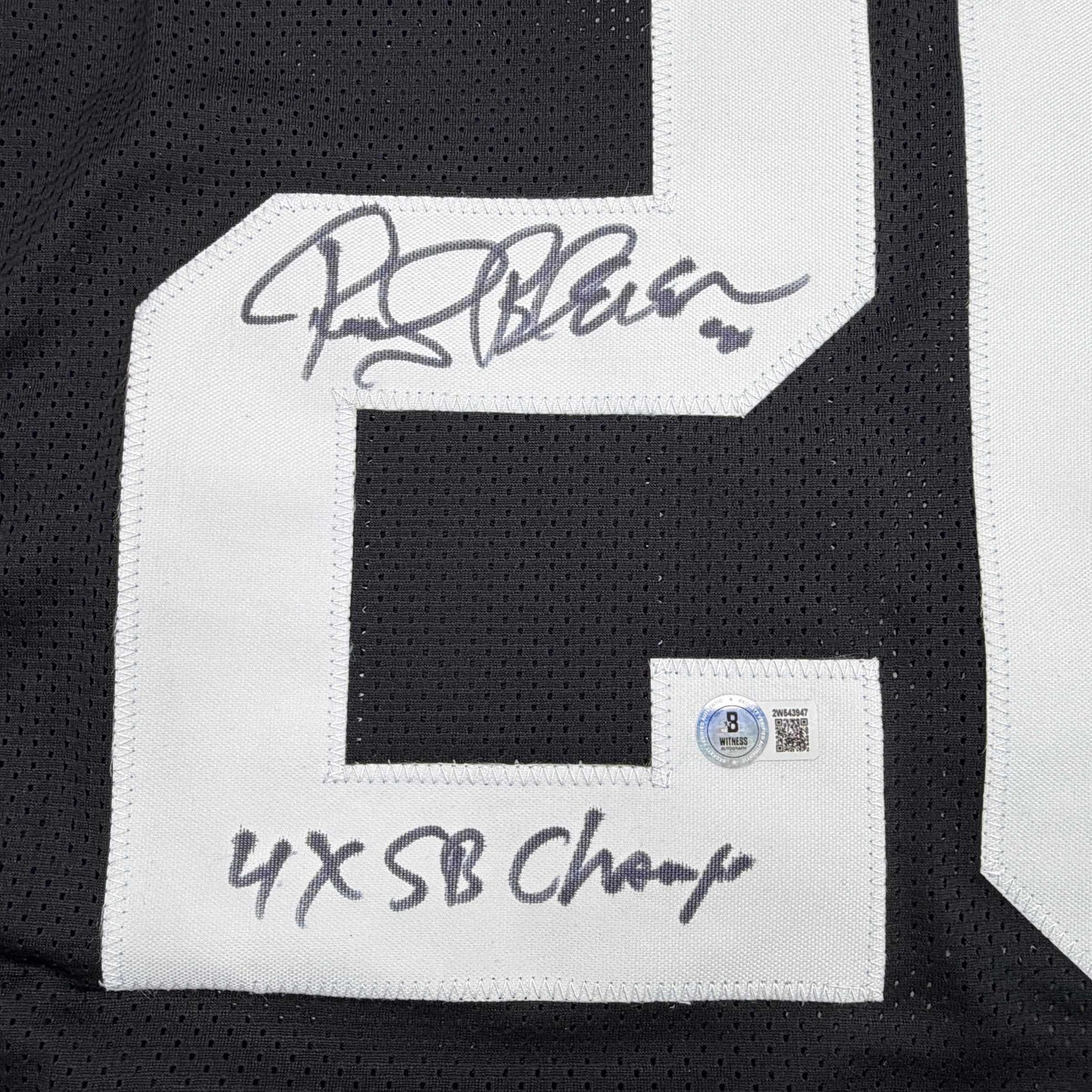 Autographed/Signed Rocky Bleier 4x SB Champ Pittsburgh Black Football Jersey Beckett BAS COA