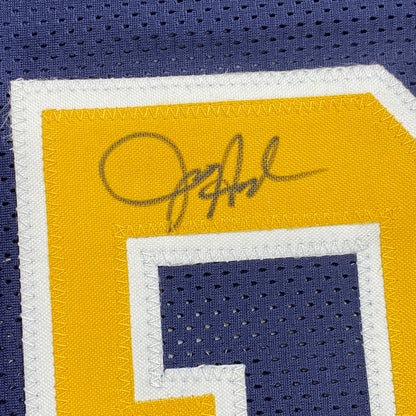 Autographed/Signed Juwan Howard Michigan Blue College Basketball Jersey Beckett BAS COA